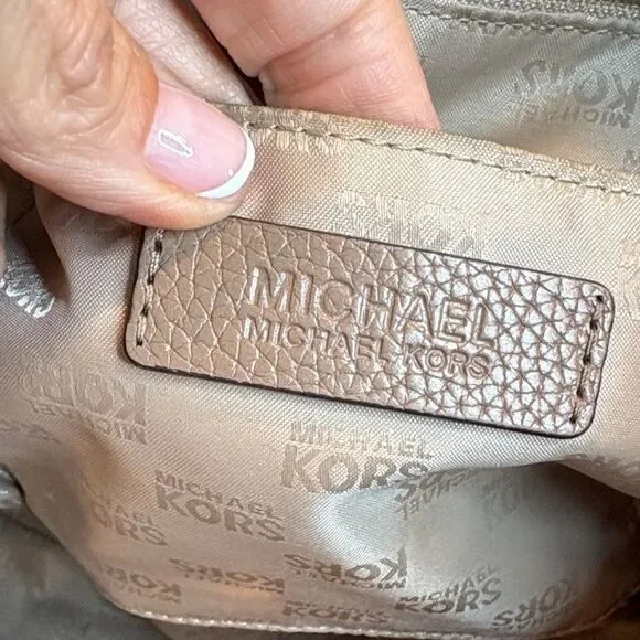 Michael Kors Bag Purse Handbag Leather Channing Large Pebbled Satchel Tote Bag - Picture 16 of 16